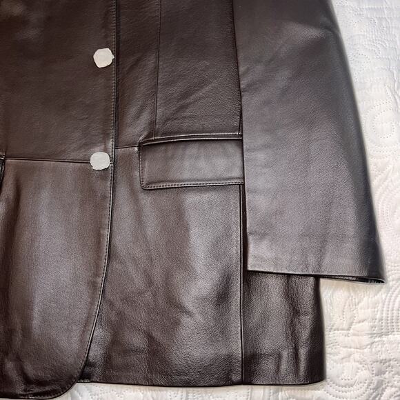 Stafford Blazer Jacket Size XL Brown Leather Lined Single Breasted 3-Button NWT - Picture 4 of 16